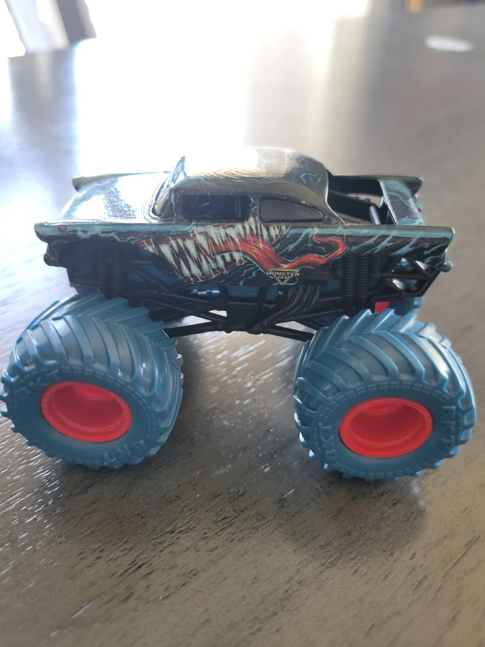Venom Monster Truck Toy - Blue with Red Wheels